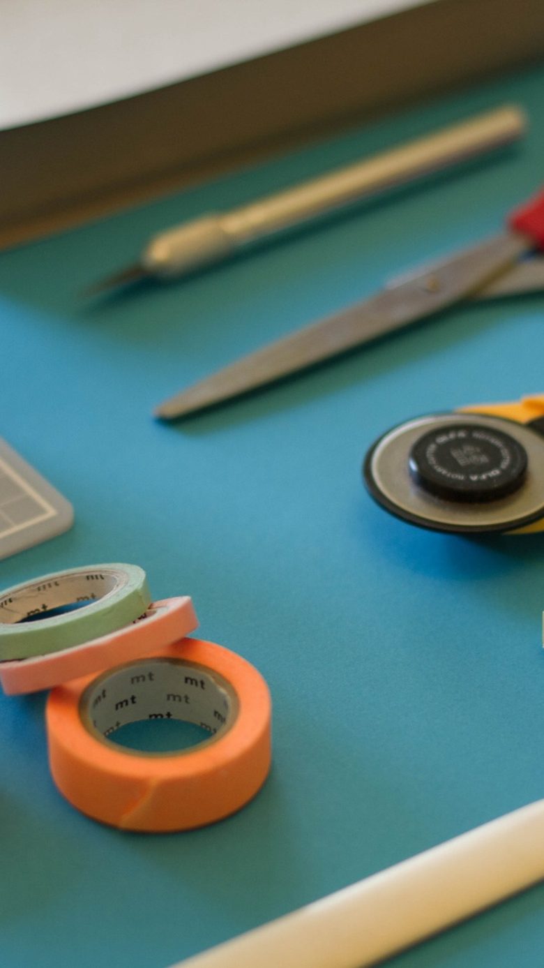 Creative tools on a desk